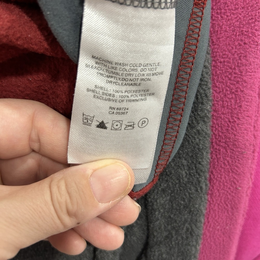 Columbia Men's Medium Fleece Pullover 1/4 Zip Burgundy Gray - Picture 7 of 7